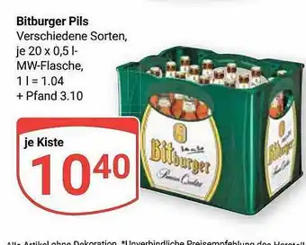 Globus Bitburger pils Angebot