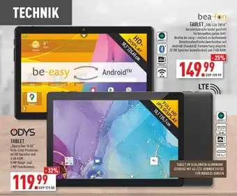 Marktkauf Beafon tablet „tab-life tw10“ oder odys „space one 10 se“ Angebot