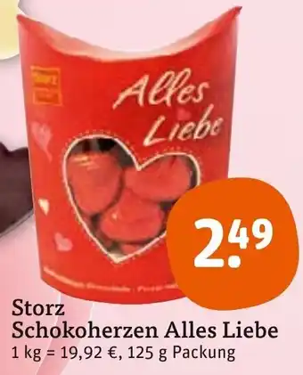 tegut Storz Schokoherzen Alles Liebe 125 g Packung Angebot