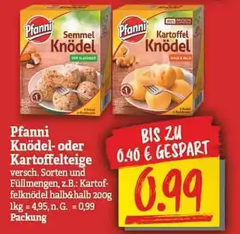 NP Discount Pfanni knödel- oder kartoffelteige Angebot