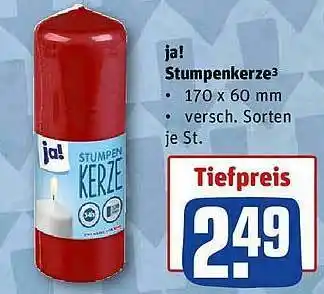 REWE Ja! stumpenkerze Angebot