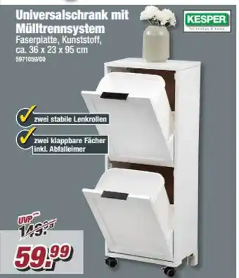 Poco Kesper universalschrank mit mülltrennsystem Angebot