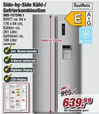 Poco Bestmatic side-by-side kühl- gefrierkombination sbs-127290.1 Angebot