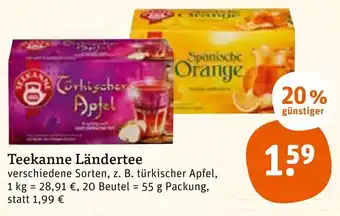 tegut Teekanne Ländertee 55 g Packung Angebot