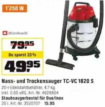 OBI Einhell Nass und Trockensauger TC-VC 1820 S Angebot