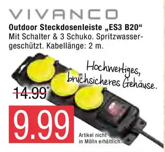 Marktkauf Vivanco Outdoor Steckdosenleiste ,,ES3 B20" Angebot