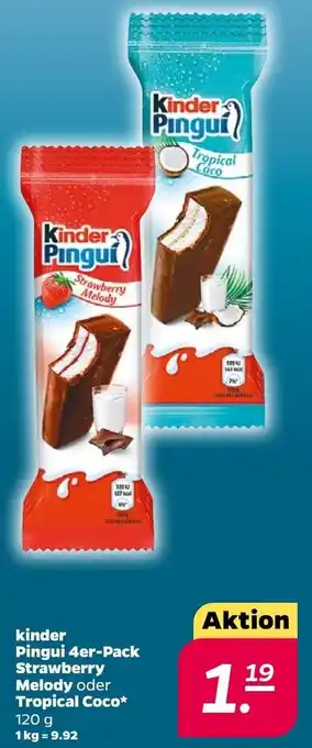 NETTO Kinder Pingui 4er Pack Strawberry Melody oder Tropical Coco 120 g Angebot