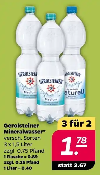 NETTO Gerolsteiner Mineralwasser 3x1,5 Liter Angebot