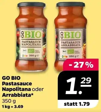 NETTO Go Bio Pastasauce Napolitana oder Arrabbiata 350 g Angebot