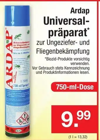 Zimmermann Ardap Universalpräparat 750ml Angebot