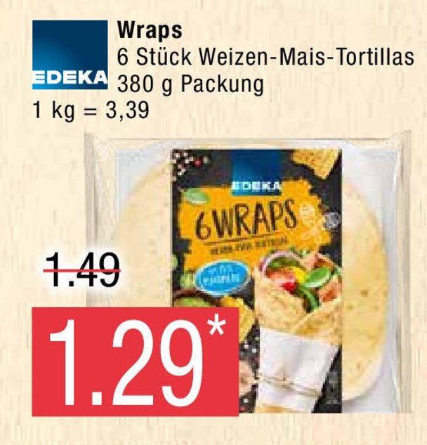 Edeka Wraps 380g Angebot bei Marktkauf