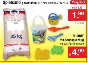 Zimmermann Spielsand gewaschen oder Eimer mit Sandspielzeug Angebot