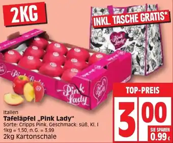 Edeka Pink Lady Tafeläpfel 2 kg Kartonschale Angebot