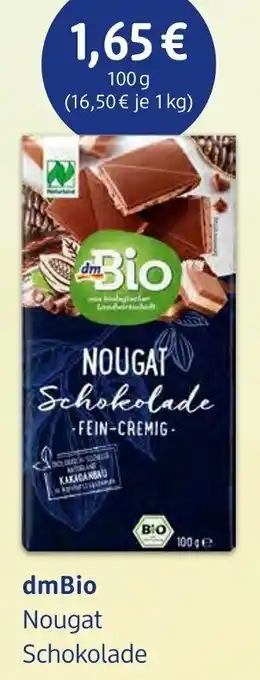 dm drogerie dmBio Nougat Schokolade 100 g Angebot