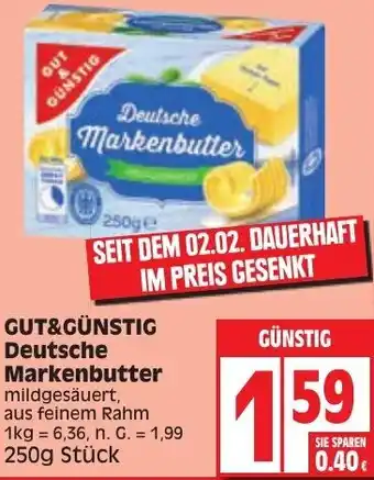 Edeka Gut & Günstig Deutsche Markenbutter 250g Stück Angebot