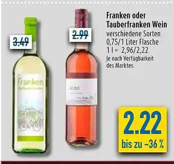 diska Franken oder tauberfranken wein Angebot