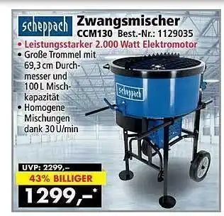 Norma24 Scheppach zwangsmischer ccm130 Angebot