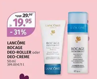 Müller Lancôme bocage deo-roller oder -creme Angebot