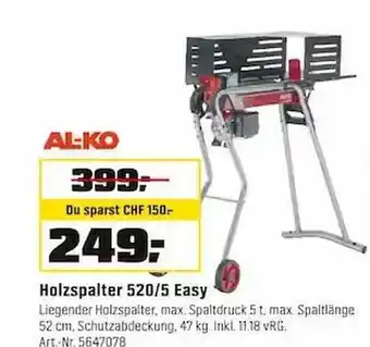 OBI Al-ko holzspalter 520.5 easy Angebot