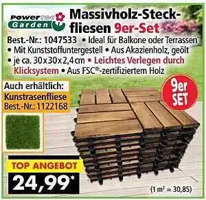 Norma24 Powertec garden massivholz-steckfliesen 9er-set Angebot