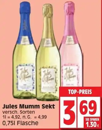 Edeka Jules Mumm Sekt 0,75 L Flasche Angebot