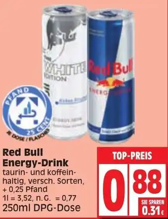 Edeka Red Bull Energy Drink 250 ml DPG Dose Angebot