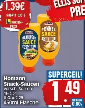 Elli Markt Homann Snack Saucen 450 ml Flasche Angebot