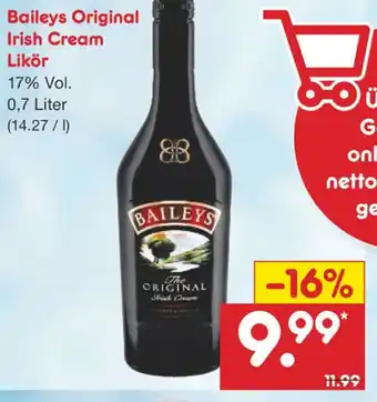 Netto Marken-Discount Baileys Original Irish Cream Likör 0,7L Angebot