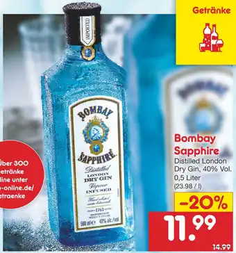 Netto Marken-Discount Bombay Sapphire 0,5L Angebot