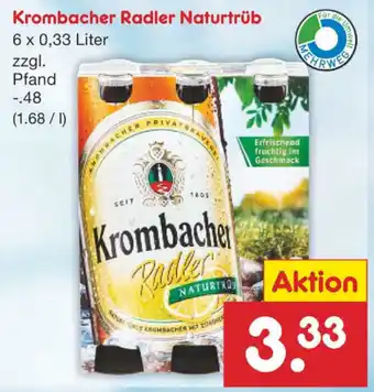 Netto Marken-Discount Krombacher Radler Naturtrüb 6x0,33L Angebot