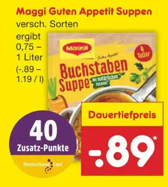 Netto Marken-Discount Maggi Guten Appetit Suppen 0,75L Angebot