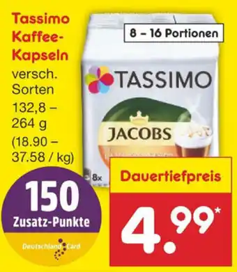 Netto Marken-Discount Tassimo Kaffeekapseln 132,8-264g Angebot