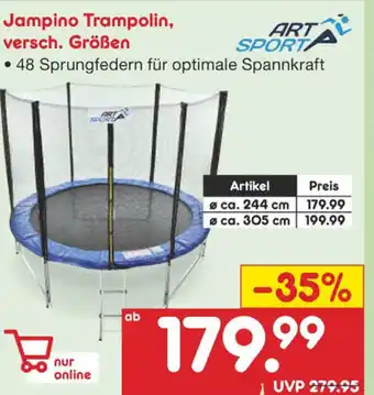 Netto Marken-Discount Art Sport Jampino Trampolin versch. GrößEN Angebot