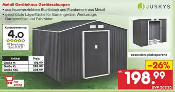 Netto Marken-Discount Juskys Metall Gerätehaus Geräteschuppen Angebot