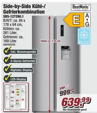 Poco Side-by-side kühl- gefrierkombination bestmatic sbs-127290.1 Angebot