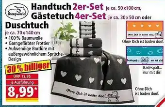 Norma Sheepworld handtuch 2er-set, gästetuch 4er-set oder duschtuch Angebot