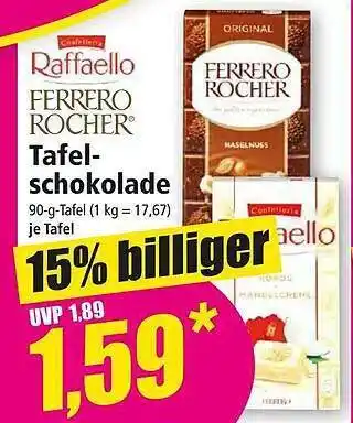 Norma Raffaello ferrero rocher tafelschokolade Angebot