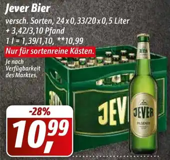 Simmel Jever Bier 24x0,33/20x0,5 Liter Angebot