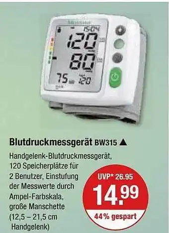 V Markt Blutdruckmessgerät bw315 Angebot