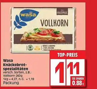 Edeka Wasa knäckebrot-spezialitäten Angebot