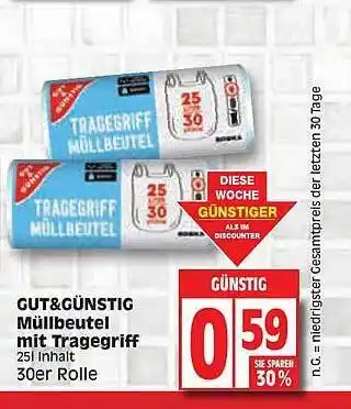 Edeka Gut & günstig müllbeutel mit tragegriff Angebot