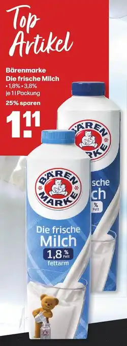 Handelshof Bärenmarke Die frische Milch 1 L Packung Angebot