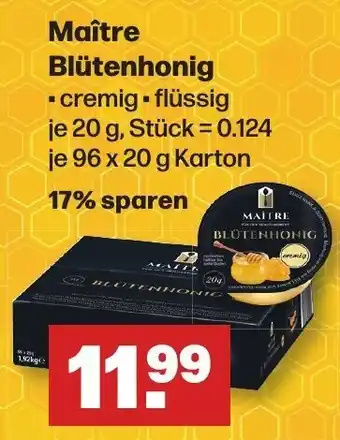 Handelshof Maître Blütenhonig 96x20 g Karton Angebot