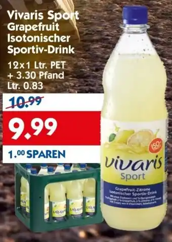 Hol'ab Getränkemarkt Vivaris Sport Grapefruit Isotonischer Sportiv Drink 12 x 1 Ltr. PET Angebot