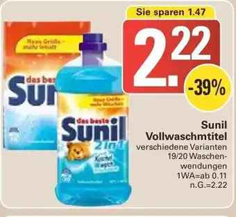 WEZ Sunil Vollwaschmittel 19/20 WA Angebot