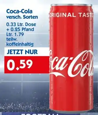 Hol'ab Getränkemarkt Coca Cola versch.Sorten 0.33 Ltr. Dose Angebot