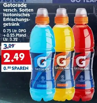 Hol'ab Getränkemarkt Gatorade versch Sorten Isotonisches Erfrischungsgetränk 0.75 Ltr. DPG Angebot