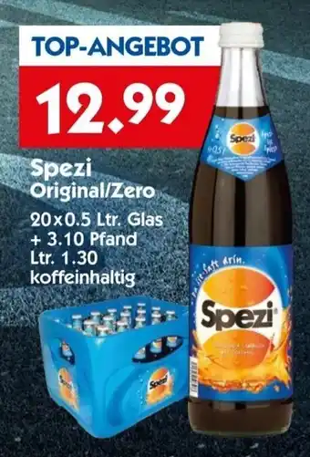 Hol'ab Getränkemarkt Spezi Original/Zero 20 x 0.5 Ltr. Glas Angebot