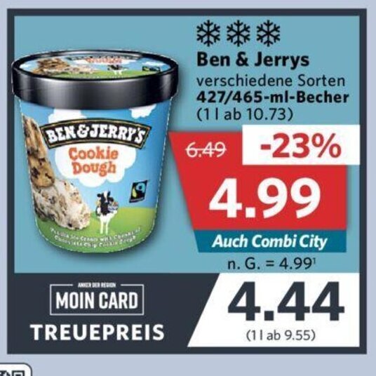 Ben & Jerrys 427/465 ml Becher Angebot bei Combi