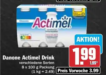 AEZ Danone Actimel Drink 8 x 100 g Packung Angebot